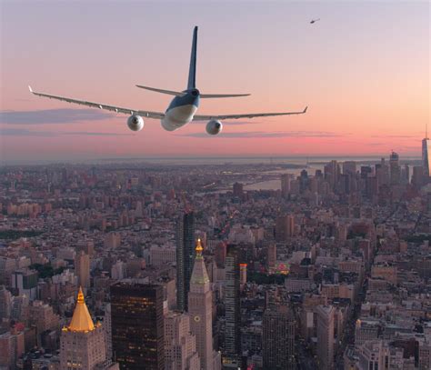 New York Plane Skyline Manhattan Travel Off Path