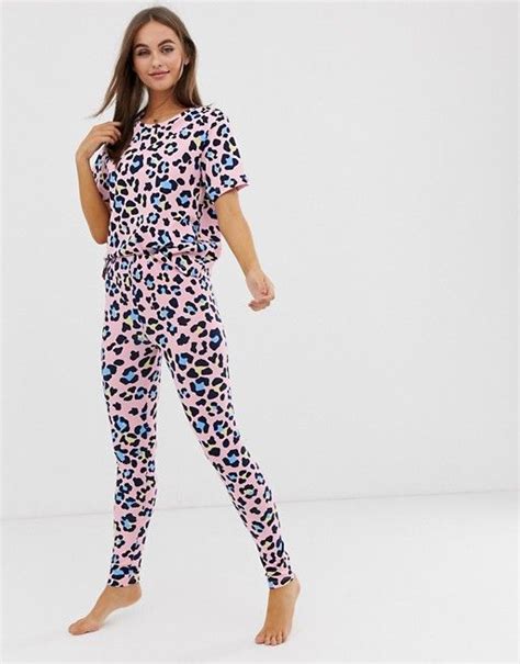 Asos Design Animal Print Pyjama Legging Set Asos Print Pajamas