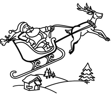 Dans cette histoire, il réussit à les distribuer grâce au nez lumineux de rudolph qui l'orientait dans la tempête. coloriage à dessiner pere noel avec rennes