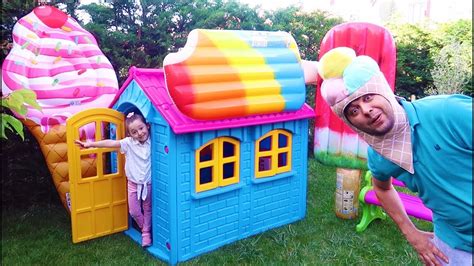 Fairy house with open door. Öykü Ice Cream House Pretend Play with colored Ice Cream ...