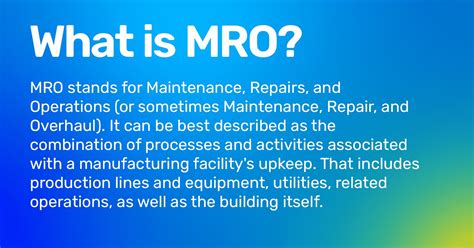 What Is Mro Maintenance Repairs Operations Resco