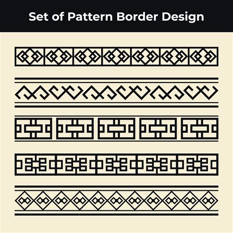Set Of Geometric Pattern Border Design Vector Art At Vecteezy