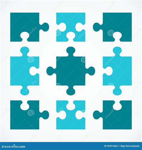 Set Of Puzzle Stock Vector Illustration Of Element Abstract 95991060