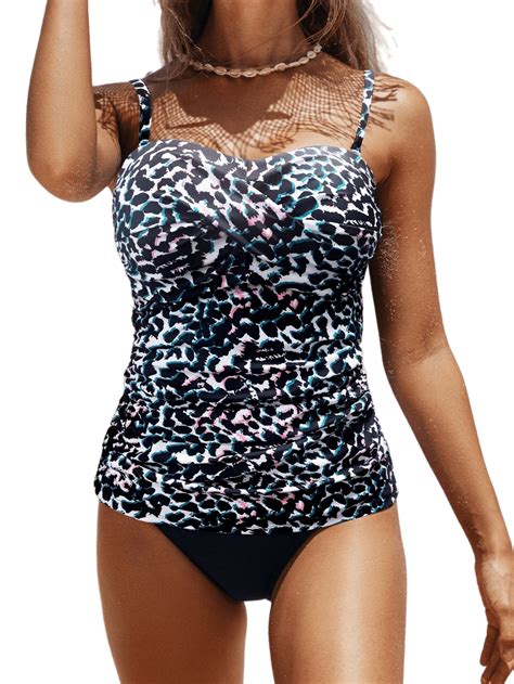 bikinx tankini swimsuits for women plus size swimwear tummy control two piece bathing suits