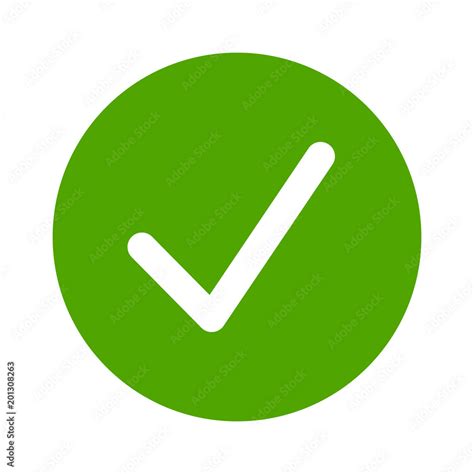 Vecteur Stock Green Check Circle Done Or Complete Flat Vector Icon For