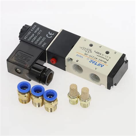 4v210 08 Pneumatic Electric Solenoid Valve 5 Way 2 Position Control Air