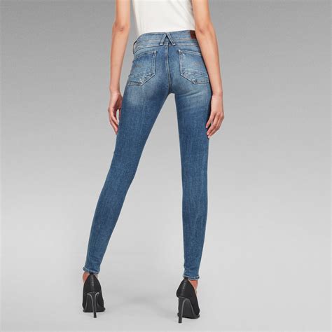 Lynn Mid Super Skinny Jeans Medium Blue G Star Raw
