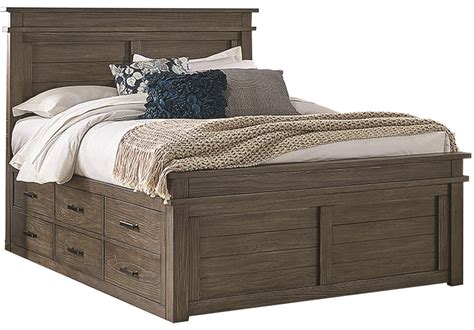 Glacier Point 4p0129341 Transitional Queen Captain Bed With 9 Drawers