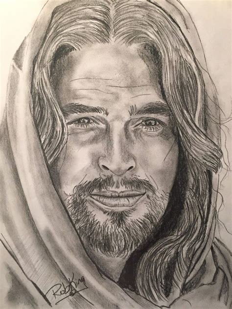 Jesus Christ Graphite Pencil Drawing Printjesusreligious