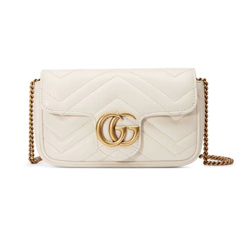 Gucci Gg Marmont Mini Quilted Leather Shoulder Bag In Soft White White