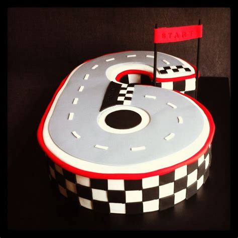 Number 6 Racing Track Cake For 6th Birthday Cakes By Lou 60th