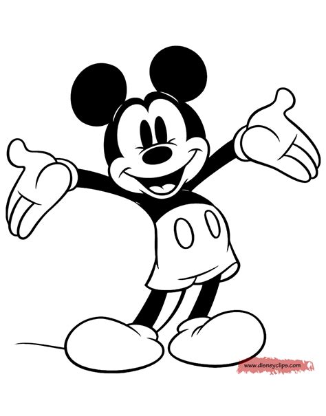 Classic Mickey Mouse Coloring Pages Disneys World Of Wonders