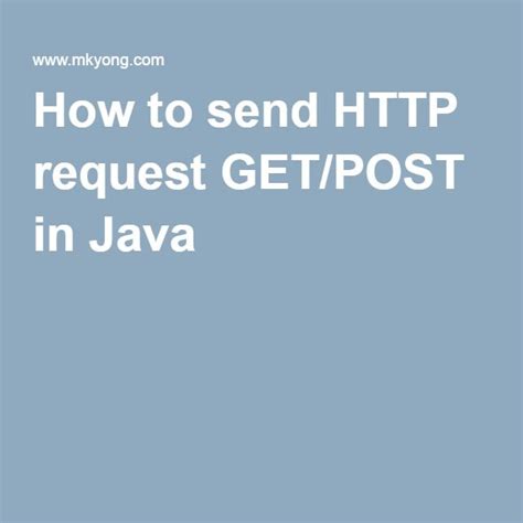 How To Send Request Getpost In Java Get Post Computer Science