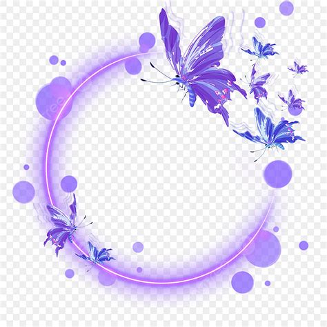 Purple Rounded Border Png Transparent Round Purple Abstract Butterfly