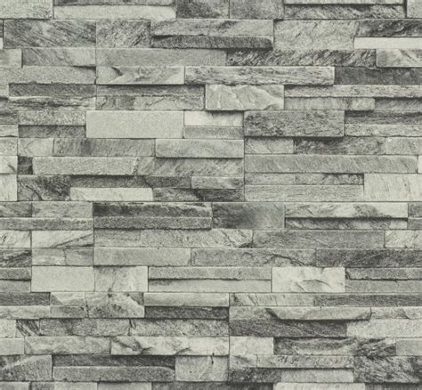 Split Face 3d Slate Brick Stone Effect Vinyl Wallpaper