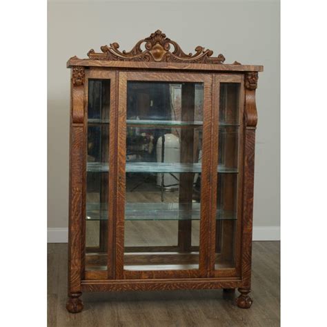 4.2 based on 73 votes. Antique Victorian Oak Lion Carved Claw Foot China Cabinet ...