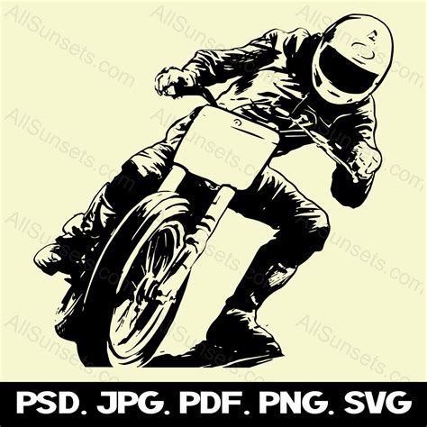 Motorcycle Rider Svg Png Psd  Pdf File Types Racing Dirt Etsy