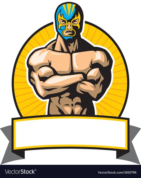 Mexican Wrestler Pose Royalty Free Vector Image