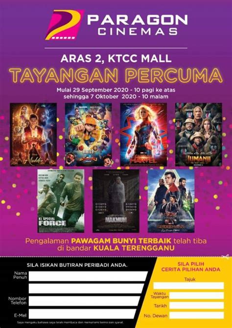 The cheapest way to get from mersing to kuala terengganu costs only rm 32, and the quickest way takes just 5 hours. Jom tengok wayang! Ada wayang free di Paragon Cinemas KTCC ...