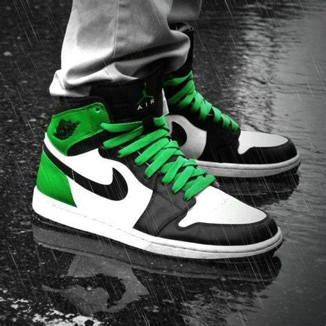 Air Jordan 1 X Green And Black In 2021 Air Jordans Sneakers Fashion