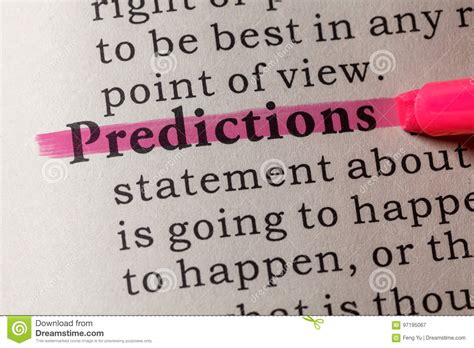 Definition Of Predictions Stock Image Image Of Prediction 97195067