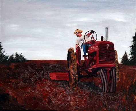 Hunk On Tractor Oil On Canvas 20000 Oil On Canvas Painting Canvas