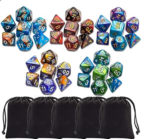 Dnd Dice Set Ciaraq Polyhedral Dice Pcs With Black Bags For Dungeons And Dragons Rpg