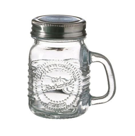 6 X Mini Mason Jar Shot Glass With Handle 70ml Vintage Drinking Preserve Jars