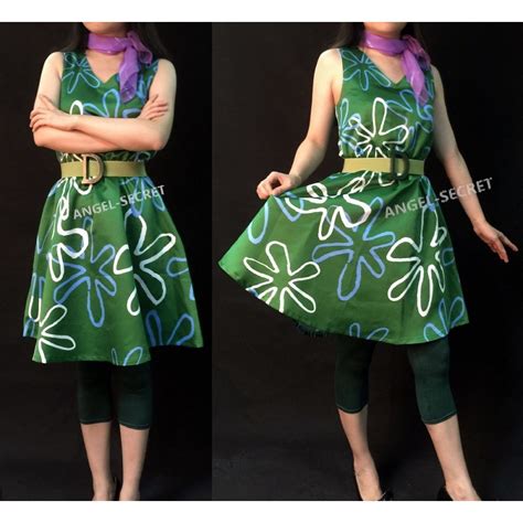 P268 Women Inside Out Movie Cosplay Disgust Costume Dress