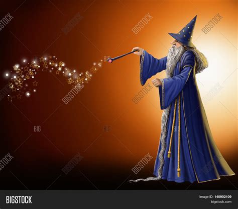 Magical Wizard Waving Image And Photo Free Trial Bigstock