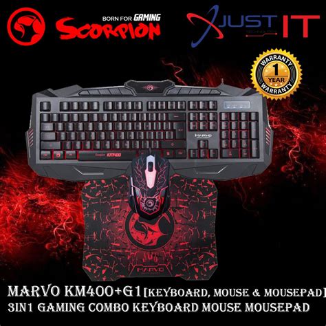Marvo Km400g1 3in1 Gaming Combo Keyboard Mouse Mousepad Shopee Malaysia
