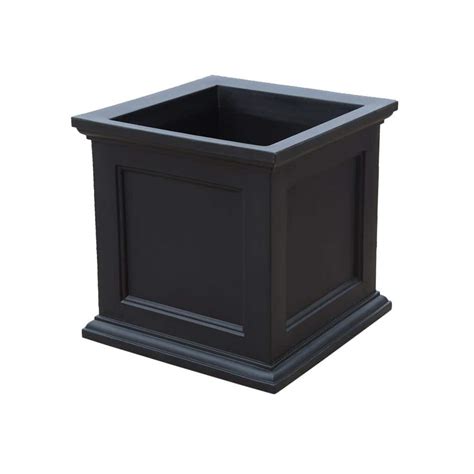 Mayne Fairfield 28 In Black Plastic Square Planter 8800 B The Home Depot