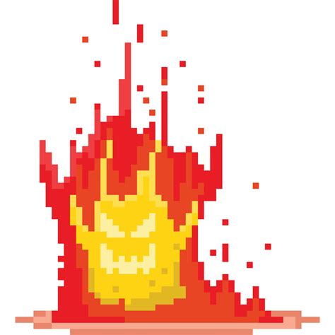 Pixel Art Fire Monster Character 27190805 Png