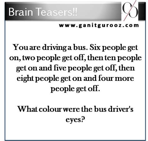 Pin By Ganit Gurooz On Brain Teasers Brain Teasers Brain Waves Bus