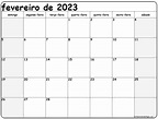 fevereiro de 2023 calendario grátis em português | Calendario fevereiro