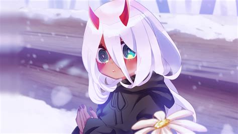 Download Cute Devil Anime Girl Zero Two 2560x1440 Hd Wallpaper