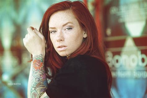 Hd Wallpaper Redhead Hattie Watson Women Tattoo Freckles Wallpaper Flare