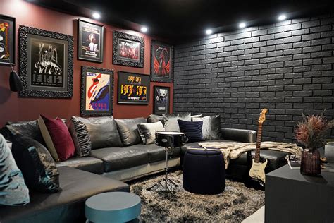Rock ‘n Roll Interiors Home Media Room Design By Dkor Interiors