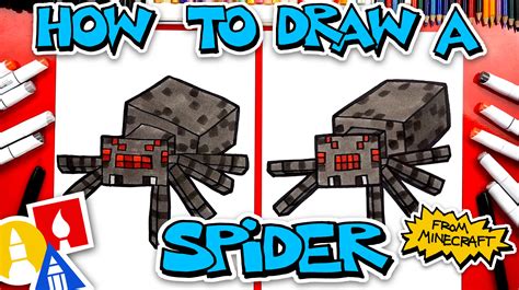 How To Draw A Minecraft Spider Art For Kids Hub