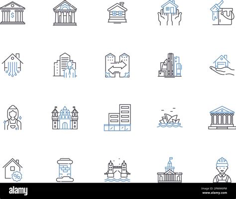 Architecture Outline Icons Collection Architecture Structure Design