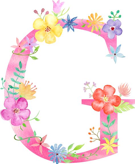 G Decorative Alphabet Letters Flower Alphabet Flower Letters
