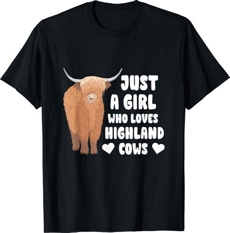 Just A Girl Who Loves Highland Cow Scottish Cattle T Shirt