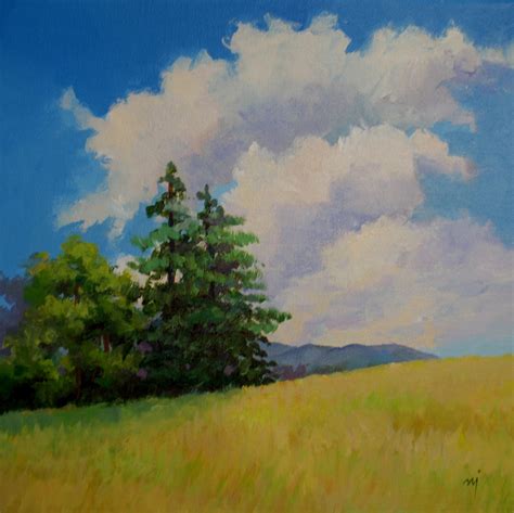Nels Everyday Painting Hillside With Trees Sold