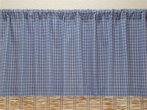Blue And White Check Curtain Valance Kitchen Curtain Boys