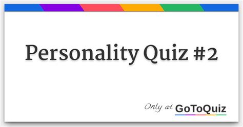 Personality Quiz 2