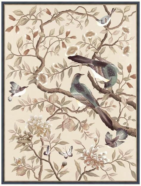 Chinoiserie Wall Art Neutral Colour Birds In A Tree Chinese Style