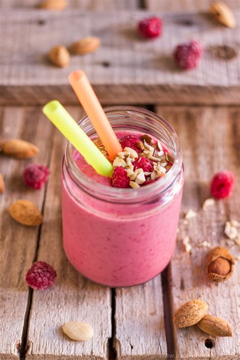Berries are good sources of antioxidants that are good for the cells, so use as much as. Dairy Free Raspberry Almond Smoothie Recipe - Happy Foods Tube