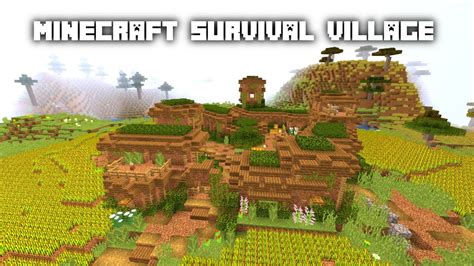 Minecraft How To Build A Dirt Survival Village Tutorial World Download