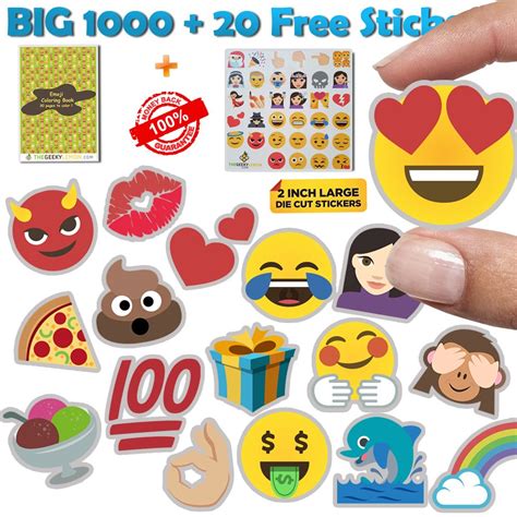 Buy Superior Quality Big Emoji Sticker Jumbo Pack Of 100020 Free