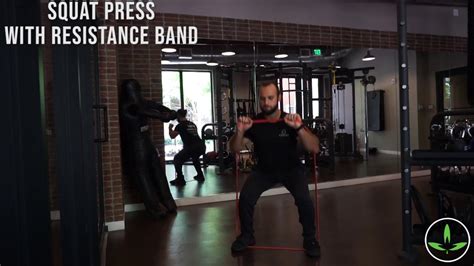 Squat Press With Resistance Bands Youtube